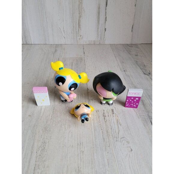 Powerpuff Girls sugar spice bubbles Buttercup toy figure set - Picture 1 of 9
